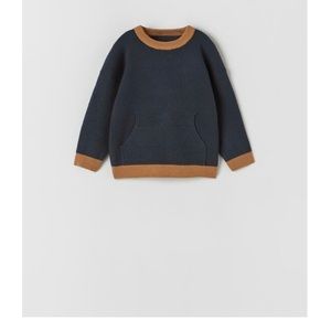 Blue and beige knit sweater boys